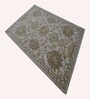 Multi Colour Floral Wool And Cotton 8 X 5 Feet Hand Tufted Carpet