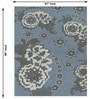 Blue Floral Wool And Cotton 5 X 8 Ft Hand Tufted Carpet