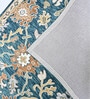 Blue Floral Wool And Cotton 5 X 8 Ft Hand Tufted Carpet
