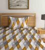Multicolor Geometric 300 TC Cotton 1 Single Size Bedsheet With 1 Pillow Cover
