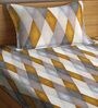 Multicolor Geometric 300 TC Cotton 1 Single Size Bedsheet With 1 Pillow Cover