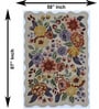 Beige Geometric Wool And Cotton 5 X 7 ft Hand Tufted Carpet