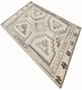 White Geometric Wool And Cotton 5 X 7 ft Hand Tufted Carpet