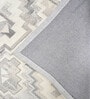 White Geometric Wool And Cotton 5 X 7 ft Hand Tufted Carpet