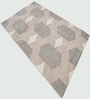 Brown Geometric Wool And Cotton 5 X 8 Ft Hand Tufted Carpet