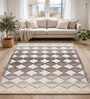 Multi Colour Geometric Wool And Cotton 8 X 5 Feet Hand Tufted Carpet