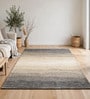 Grey Geometric Wool And Cotton 5 X 8 Ft Hand Tufted Carpet
