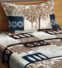 Multicolor Geometric 300 TC Cotton 1 Single Size Bedsheet With 1 Pillow Cover