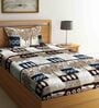 Multicolor Geometric 300 TC Cotton 1 Single Size Bedsheet With 1 Pillow Cover