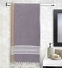 Brown and Grey Solid 210 GSM Cotton Bath Towel (Set of 2)