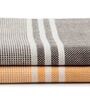Orange and Grey Printed 210 GSM Cotton Bath Towel (Set of 2)