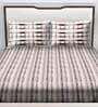 Multicolor Striped 180 TC Cotton Queen Sized Bed Sheets with 2 Pillow Covers
