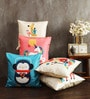 Multi Jute Animal 40x40 inches Cushion Covers Set of 5