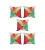 Multi Jute Floral 40x40 inches Cushion Covers Set of 5