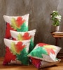 Multi Jute Floral 40x40 inches Cushion Covers Set of 5
