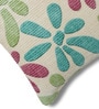 Beige Polyester Floral 20x20 inches Cushion Covers Set of 3