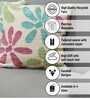 Beige Polyester Floral 20x20 inches Cushion Covers Set of 5