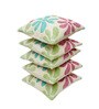 Beige Polyester Floral 20x20 inches Cushion Covers Set of 5