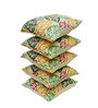 Cream Polyester Floral 20x20 inches Cushion Covers Set of 5
