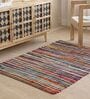 Multi Striped Hand Woven 6 Ft X 4 Ft  Dhurrie