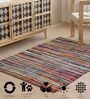 Multi Striped Hand Woven 6 Ft X 4 Ft  Dhurrie