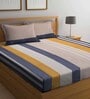 Multicolor Stripes 300 TC Cotton Blend Double King Size Bedsheet With 2 Pillow Covers