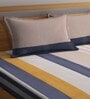 Multicolor Stripes 300 TC Cotton Blend Double King Size Bedsheet With 2 Pillow Covers