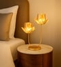 Golden Metal Lotus Tealight Holder Set Of 2