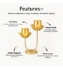 Golden Metal Lotus Tealight Holder Set Of 2