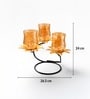 Golden Metal 3 Votive Tea Light Holder With Black Frame