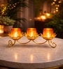 Golden Metal Votive Tea Light Holder Set Of 3