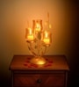 Golden Metal 3 Votive Tea Light Holder With Golden Frame