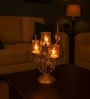 Golden Metal 3 Votive Tea Light Holder With Golden Frame
