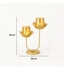 Golden Metal Lotus Tealight Holder Set Of 2