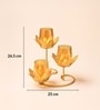 Golden Metal Lotus Votive Tea Light Holder Set Of 3