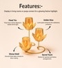 Golden Metal Lotus Votive Tea Light Holder Set Of 3