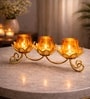 Golden Metal Votive Tea Light Holder Set Of 3