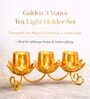 Golden Metal Votive Tea Light Holder Set Of 3
