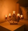 Golden Metal 5 Votive Tea Light Holder With Vintage Glass