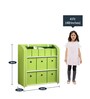 Sugarcane Fabric Kids Storage Cabinet in Green Colour
