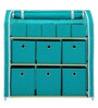 Elderberries Fabric Kids Storage Cabinet in Blue Colour