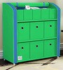 Mulberry Fabric Kids Storage Cabinet in Blue & Green Colour