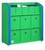 Mulberry Fabric Kids Storage Cabinet in Blue & Green Colour