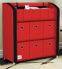 Tomato Fabric Kids Storage Cabinet in Red & Black Colour
