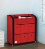 Tomato Fabric Kids Storage Cabinet in Red & Black Colour