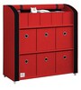 Tomato Fabric Kids Storage Cabinet in Red & Black Colour