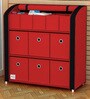 Tomato Fabric Kids Storage Cabinet in Red & Black Colour