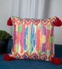 Multicolor Woven Velvet 16 x 16 Inches Cushion Cover