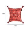 Red Traditional Velvet 16 x 16 Inches Cushion Covers with Tassels (Set of 5)