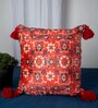 Red Traditional Velvet 16 x 16 Inches Cushion Cover